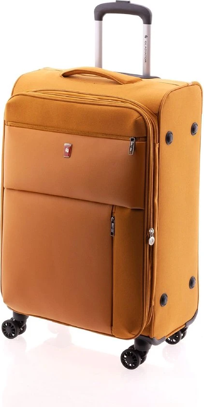 Begroting ???? Gladiator Arctic Medium Koffer Expandable - 66 Cm - TSA Slot - Okergeel ⌛ 3 Begroting ???? Gladiator Arctic Medium Koffer Expandable - 66 Cm - TSA Slot - Okergeel ⌛