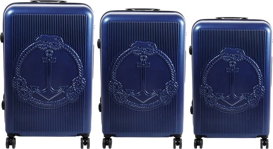 Uitgang ???? Biggdesign Ocean Reiskoffer - ???? Handbagage Koffer - Baggage Set - Marineblauw-3 Stuks ✔️ 3 Uitgang ???? Biggdesign Ocean Reiskoffer - ???? Handbagage Koffer - Baggage Set - Marineblauw-3 Stuks ✔️