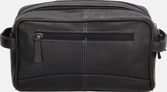 Promo ???? Hide & Stitches Japura Leren Toilettas - Zwart ???? 6 Promo ???? Hide & Stitches Japura Leren Toilettas - Zwart ???? - Afbeelding 4