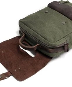 Uitgang ???? MORGNTAU - Courier - Rugzak - ???? Backpack - Groen - Canvas - Leer ???? -Herschel Shop 550x358 3