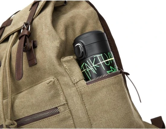 Coupon ???? Heanvèr HEANVER Vintage Canvas Rugzak - Waterdichte Rugtas 27L - 15,6 Inch Laptop Tas - Groen ???? 9 Coupon ???? Heanvèr HEANVER Vintage Canvas Rugzak - Waterdichte Rugtas 27L - 15,6 Inch Laptop Tas - Groen ???? - Afbeelding 7