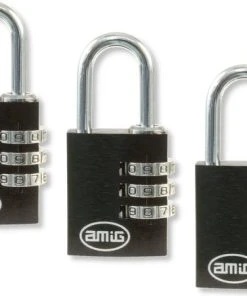 Goedkoopste ❤️ AMIG Hangslot 25 X 55mm – 3-cijferig Cijferslot – Kofferslot – Zwart – 3 Stuks ????