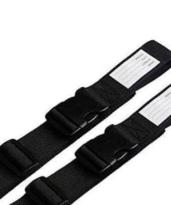 Flash-uitverkoop ???? Qumaxx 2 Stuks Kofferriem Met Naam En Adres Labels | Kofferband | BagageRiem | Bagageband | 200CM Zwart ???? -Herschel Shop 550x444 4