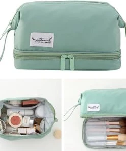 Goedkoopste ✔️ Nayun Travel Toilettas - Dubbele Bodem - Zwart - Beugelsluiting - Beautycase - Organizer - Reistas ???? -Herschel Shop 550x496