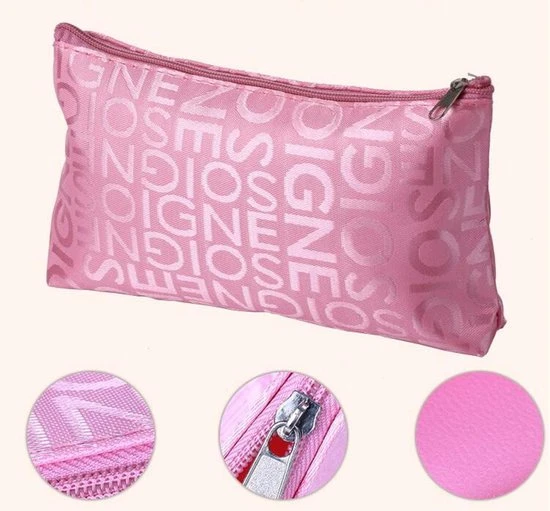 Goedkoopste ⭐ Merkloos Klein Make-up Tasje / Toilettasje / Organizer / Etui - Fel Roze - Mat Met Glanzende Woorden SOIGNE - Met Rits - Waterafstotend - Afmeting 18,5 X 10,5 X 2 Centimeter ✨ 4 Goedkoopste ⭐ Merkloos Klein Make-up Tasje / Toilettasje / Organizer / Etui - Fel Roze - Mat Met Glanzende Woorden SOIGNE - Met Rits - Waterafstotend - Afmeting 18,5 X 10,5 X 2 Centimeter ✨ - Afbeelding 2