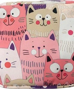 Aanbiedingen ???? Marishop Maandverband Tasje - Make-up Tasje - Handig Opberg Tasje - Dames - Roze Katten ????