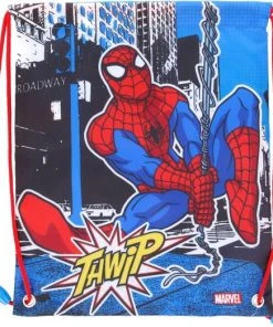 Flash-uitverkoop ???? Spider-Man Spiderman Gymtas 30x25 Cm - Zwemtas - Kinderrugzak Met Trekkoord ????