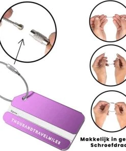 Promo ???? Combi Deal – Bagageband + 2 Stuks Aluminium Bagagelabels – Paars – Bagage Riem – Kofferlabel – 3-cijfer Slot – Kofferband – Reislabel - Thousandtravelmiles ???? -Herschel Shop 550x528 3