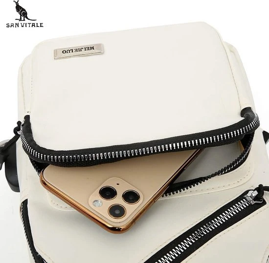 Korting ⌛ San Vitale® - Vegan Leren Slingbag - SBag - Schoudertas - Rugzak - Crossbody Bag - Zwart ???? 5 Korting ⌛ San Vitale® - Vegan Leren Slingbag - SBag - Schoudertas - Rugzak - Crossbody Bag - Zwart ???? - Afbeelding 3