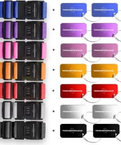 Promo ???? Combi Deal – Bagageband + 2 Stuks Aluminium Bagagelabels – Paars – Bagage Riem – Kofferlabel – 3-cijfer Slot – Kofferband – Reislabel - Thousandtravelmiles ???? -Herschel Shop 550x544 3