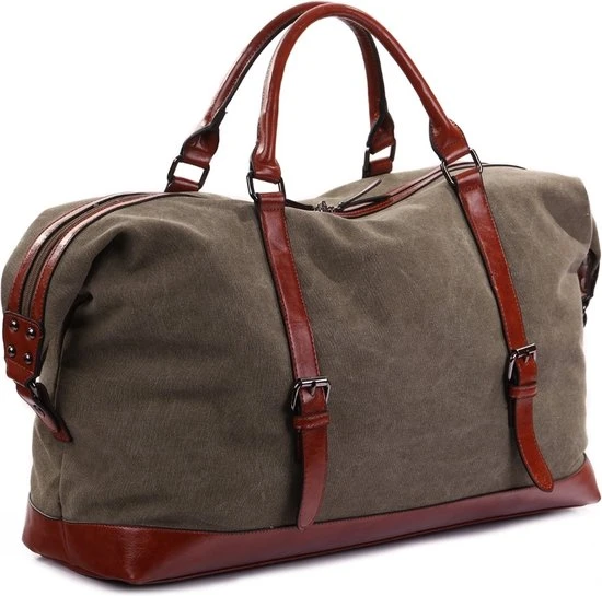 Kopen ⌛ Merkloos Ines Delaure - Weekendtas - Weekender - Reistas - Sport Tas - 35 Liter - Kaki ???? 4 Kopen ⌛ Merkloos Ines Delaure - Weekendtas - Weekender - Reistas - Sport Tas - 35 Liter - Kaki ???? - Afbeelding 2