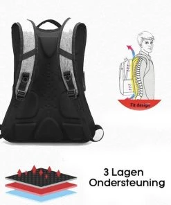 Aanbiedingen ???? Lovnix Multifunctionele Anti Diefstal Rugzak - Unisex Schooltas Met Nummerslot - Met USB Aansluiting En Laptop Vak - Laptoptas/Schooltas/Backpack - Bag-110 Zwart ???? -Herschel Shop 550x548 6