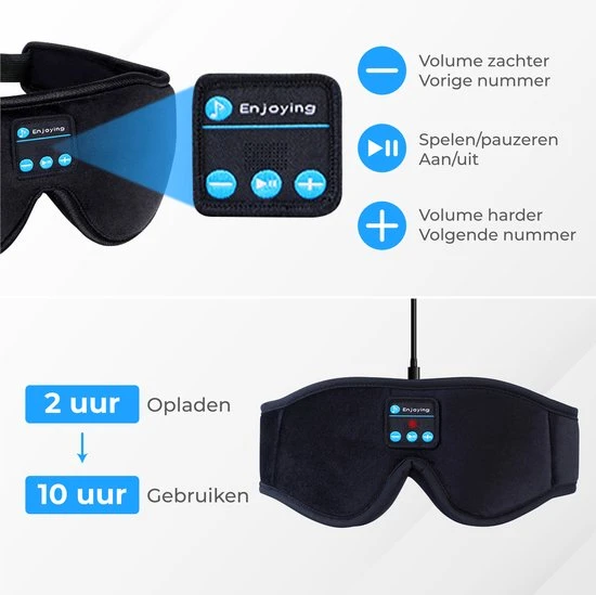 Aanbiedingen ✨ Nuvance - Verstelbaar Slaapmasker Met Bluetooth - Mannen - Vrouwen - Kinderen - Oogmasker - Zwart ???? 8 Aanbiedingen ✨ Nuvance - Verstelbaar Slaapmasker Met Bluetooth - Mannen - Vrouwen - Kinderen - Oogmasker - Zwart ???? - Afbeelding 6
