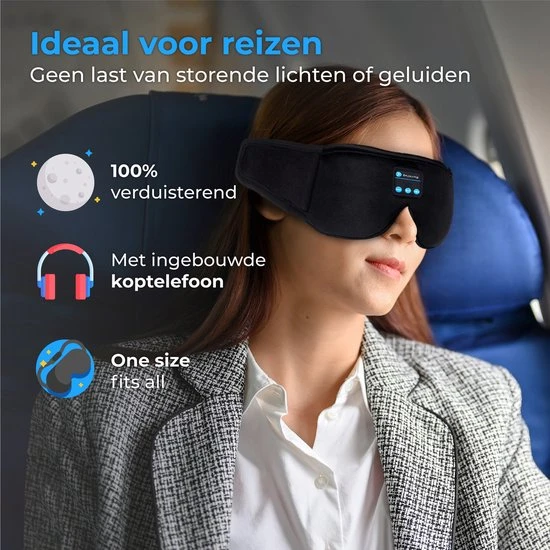 Aanbiedingen ✨ Nuvance - Verstelbaar Slaapmasker Met Bluetooth - Mannen - Vrouwen - Kinderen - Oogmasker - Zwart ???? 5 Aanbiedingen ✨ Nuvance - Verstelbaar Slaapmasker Met Bluetooth - Mannen - Vrouwen - Kinderen - Oogmasker - Zwart ???? - Afbeelding 3