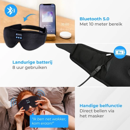 Aanbiedingen ✨ Nuvance - Verstelbaar Slaapmasker Met Bluetooth - Mannen - Vrouwen - Kinderen - Oogmasker - Zwart ???? 9 Aanbiedingen ✨ Nuvance - Verstelbaar Slaapmasker Met Bluetooth - Mannen - Vrouwen - Kinderen - Oogmasker - Zwart ???? - Afbeelding 7