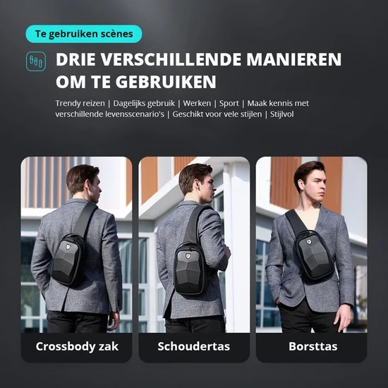 Nieuw ???? Brandie Fenruien - Rugzak - Schoudertas - Voor Heren Tas - Upgrade Stijl - Crossbody Tas Heren - 6386 - Zwart - 8*19*29 Cm - Lijn Polyester - Waterdicht - Heuptas - Schooltas - Reistassen - Draagtas - Oxford - Klep - 0,6 Kg ❤️ 11 Nieuw ???? Brandie Fenruien - Rugzak - Schoudertas - Voor Heren Tas - Upgrade Stijl - Crossbody Tas Heren - 6386 - Zwart - 8*19*29 Cm - Lijn Polyester - Waterdicht - Heuptas - Schooltas - Reistassen - Draagtas - Oxford - Klep - 0,6 Kg ❤️ - Afbeelding 9