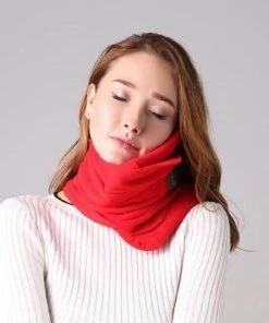 Beste deal ✨ Framehack Zacht Travel Pillow Reiskussen - Neksteun Nek Support - Nekkussen - Inclusief 3D Slaapmasker & Oordopjes – Rood ⭐