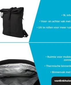 Beste Pirce ???? Van Enkhuizen VanEnkhuizen Rolltop Rugzak 9 Liter - Waterafstotend En Thermo Materiaal - Zwart ???? -Herschel Shop 550x550 251