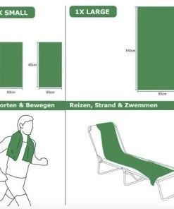 Kopen ⭐ TravelGuru Microvezel Reishanddoek Set Van 3 - 1x Large (85 * 150cm), 2x Small (40 * 80 Cm) - Sneldrogende, Lichtgewicht Handdoek Ideaal Voor Sporten, Reizen, Outdoor & Strand - Microfiber Travel Towel - Groen ???? -Herschel Shop 550x550 359