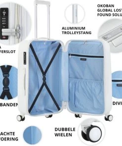 Promo ???? CarryOn Skyhopper Reiskoffer - 78cm TSA Trolley Met OKOBAN - Dubbele Wielen - Wit ???? 15 Promo ???? CarryOn Skyhopper Reiskoffer - 78cm TSA Trolley Met OKOBAN - Dubbele Wielen - Wit ???? -Herschel Shop 550x550 423