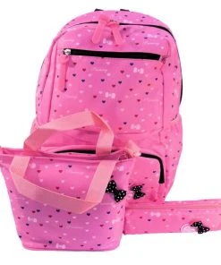 Beste Pirce ???? Merkloos 3-delige Rugzak Set - Roze Hartjes - Schooltas - Rugzak Kind - Back To School - Rugtas & Schoudertas & Etui ???? -Herschel Shop 550x550 439