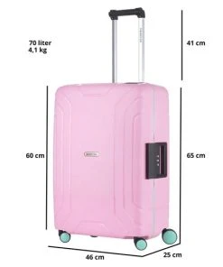 Coupon ???? CarryOn Steward TSA Reiskoffer - 65cm Trolley Met Kliksloten - Dubbele Wielen - Roze ???? -Herschel Shop 550x550 499