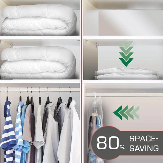 Gloednieuw ???? Bomoe Vacuumzakken Kleding Knippa – Set á 6 Stuks Herbruikbaar Vacuum Opbergzakken – Compressiezakken Met Pomp - Vacuum Bags – Maat L ???? 5 Gloednieuw ???? Bomoe Vacuumzakken Kleding Knippa – Set á 6 Stuks Herbruikbaar Vacuum Opbergzakken – Compressiezakken Met Pomp - Vacuum Bags – Maat L ???? - Afbeelding 3