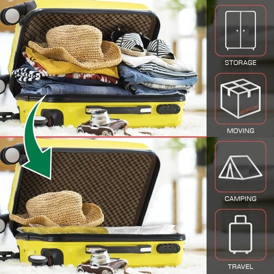 Gloednieuw ???? Bomoe Vacuumzakken Kleding Knippa – Set á 6 Stuks Herbruikbaar Vacuum Opbergzakken – Compressiezakken Met Pomp - Vacuum Bags – Maat L ???? 6 Gloednieuw ???? Bomoe Vacuumzakken Kleding Knippa – Set á 6 Stuks Herbruikbaar Vacuum Opbergzakken – Compressiezakken Met Pomp - Vacuum Bags – Maat L ???? - Afbeelding 4