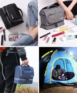 Flash-uitverkoop ???? Rainbecom Toilettassen - Beautycases - Toilettas Met Haak - Reis Organizer - Blauw ❤️ -Herschel Shop 550x550 553