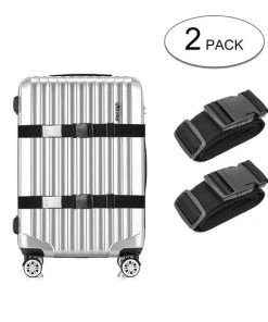 Flash-uitverkoop ???? Qumaxx 2 Stuks Kofferriem Met Naam En Adres Labels | Kofferband | BagageRiem | Bagageband | 200CM Zwart ???? -Herschel Shop 550x550 756