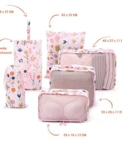 Groothandel ???? Qpacks - Flower Power Packing Cubes Set 6-delig - Waterdicht - Patroon - Roze Bloemen Print - Toilettas - Koffer Organiser - ???? Backpack ???? -Herschel Shop 550x550 764