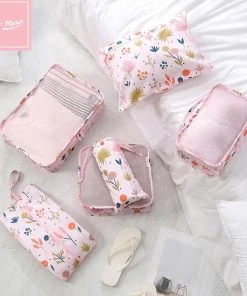 Groothandel ???? Qpacks - Flower Power Packing Cubes Set 6-delig - Waterdicht - Patroon - Roze Bloemen Print - Toilettas - Koffer Organiser - ???? Backpack ???? -Herschel Shop 550x550 768