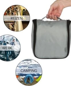 Hete verkoop ???? TravelSky Reis Toilettas Met Haak Travel Etui Organizer Voor Toiletartikelen Kamperen & Reizen Accessoires – Geschikt Voor Dames En Heren – Grijs ???? -Herschel Shop 550x562 3