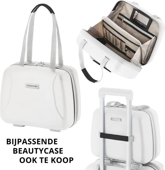 Promo ???? CarryOn Skyhopper Reiskoffer - 78cm TSA Trolley Met OKOBAN - Dubbele Wielen - Wit ???? 6 Promo ???? CarryOn Skyhopper Reiskoffer - 78cm TSA Trolley Met OKOBAN - Dubbele Wielen - Wit ???? - Afbeelding 4