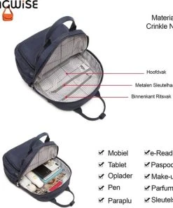 Begroting ???? Bagwise® Rugzak - Rugtas - 10 Lt - Dames - Heren - (CR1248) Donker Blauw ???? -Herschel Shop 550x571 2