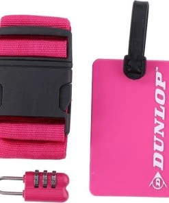 Beste deal ???? Merkloos Roze Koffer/bagage Accessoiresset 3-delig - Reiskoffers/reisbagage Riem, Label En Slot - Op Reis - Vliegtuig ????