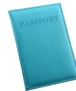 Beste Verkoop ???? Merkloos (Licht) Blauwe Leren Paspoorthouder - Paspoort Hoesje - Cover - Mapje ????