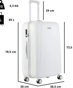 Promo ???? CarryOn Skyhopper Reiskoffer - 78cm TSA Trolley Met OKOBAN - Dubbele Wielen - Wit ???? 18 Promo ???? CarryOn Skyhopper Reiskoffer - 78cm TSA Trolley Met OKOBAN - Dubbele Wielen - Wit ???? -Herschel Shop 550x595 1