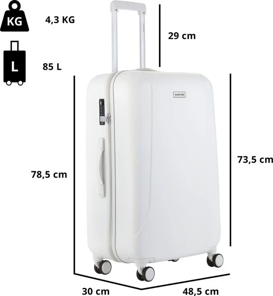 Promo ???? CarryOn Skyhopper Reiskoffer - 78cm TSA Trolley Met OKOBAN - Dubbele Wielen - Wit ???? 10 Promo ???? CarryOn Skyhopper Reiskoffer - 78cm TSA Trolley Met OKOBAN - Dubbele Wielen - Wit ???? - Afbeelding 8