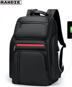 Nieuw ???? Brandie® - Rugzak - Laptop Rugzak Tot 15.6 Inch Voor Unisex - Schooltas - Waterdicht - Anti-diefstal TSA Slot - Capaciteit 39L - USB Poort - Met Regenhoes - Schoudertas Voor Reizen En Zakelijk Werk - Gewicht 1.3KG - Maat 30*22*46 Inch - Zwart Gery ⌛