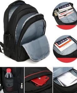 Hete verkoop ???? Walixpro® Schooltas - 17,3 Inch Laptop Rugtas - Dames/Heren - 39L - Waterafstotend - Zwart ???? -Herschel Shop 550x597 1