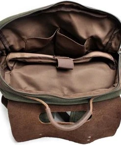 Uitgang ???? MORGNTAU - Courier - Rugzak - ???? Backpack - Groen - Canvas - Leer ???? -Herschel Shop 550x597