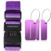 Promo ???? Combi Deal – Bagageband + 2 Stuks Aluminium Bagagelabels – Paars – Bagage Riem – Kofferlabel – 3-cijfer Slot – Kofferband – Reislabel - Thousandtravelmiles ???? -Herschel Shop 550x598