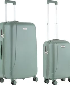 Nieuw ???? CarryOn Skyhopper Kofferset – TSA ???? Handbagage + Reiskoffer 78cm – Dubbele Wielen - Olijf ????