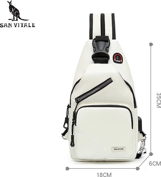 Korting ⌛ San Vitale® - Vegan Leren Slingbag - SBag - Schoudertas - Rugzak - Crossbody Bag - Zwart ???? 7 Korting ⌛ San Vitale® - Vegan Leren Slingbag - SBag - Schoudertas - Rugzak - Crossbody Bag - Zwart ???? - Afbeelding 5