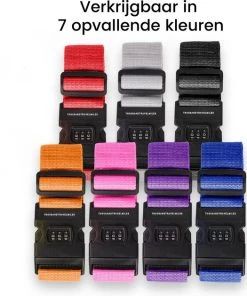 Promo ???? Combi Deal – Bagageband + 2 Stuks Aluminium Bagagelabels – Paars – Bagage Riem – Kofferlabel – 3-cijfer Slot – Kofferband – Reislabel - Thousandtravelmiles ???? -Herschel Shop 550x629 2