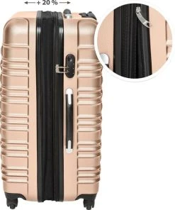 Promo ???? Tectake - Kofferset ABS 4-delig -Verwijderbare Wielen - Kleur : Champagne ???? -Herschel Shop 550x654 2