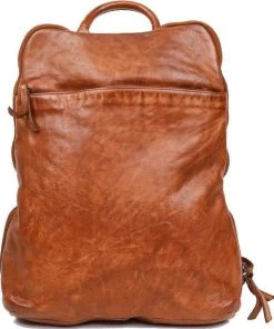 Uitgang ???? Bear Design Cow Lavato - Leren Rugtas - Cognac ????