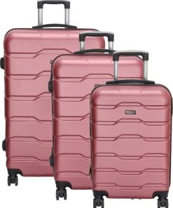 Beste deal ⭐ Beagles Originals Comfy Travel 3 Delige ABS Kofferset - Rosé Goud ????