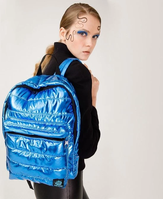 Nieuw ???? BiggDesign Rugtas - Schooltas - Rugzak - Metallic Tas - Blauw ???? 6 Nieuw ???? BiggDesign Rugtas - Schooltas - Rugzak - Metallic Tas - Blauw ???? - Afbeelding 4